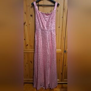 Fanatics Strapless Pink Sequin Dress